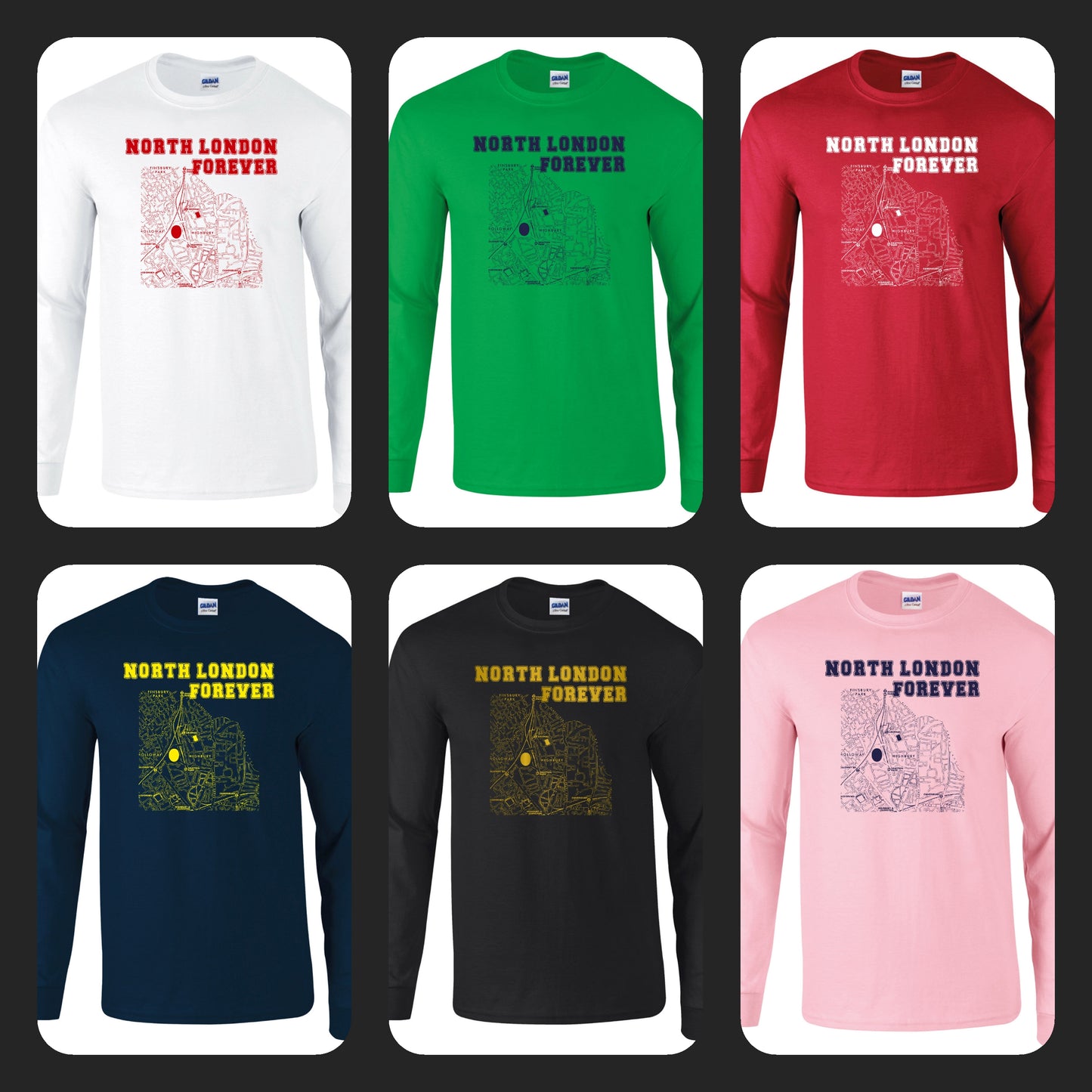 NLF Map - Long Sleeve T-shirts (various colours)