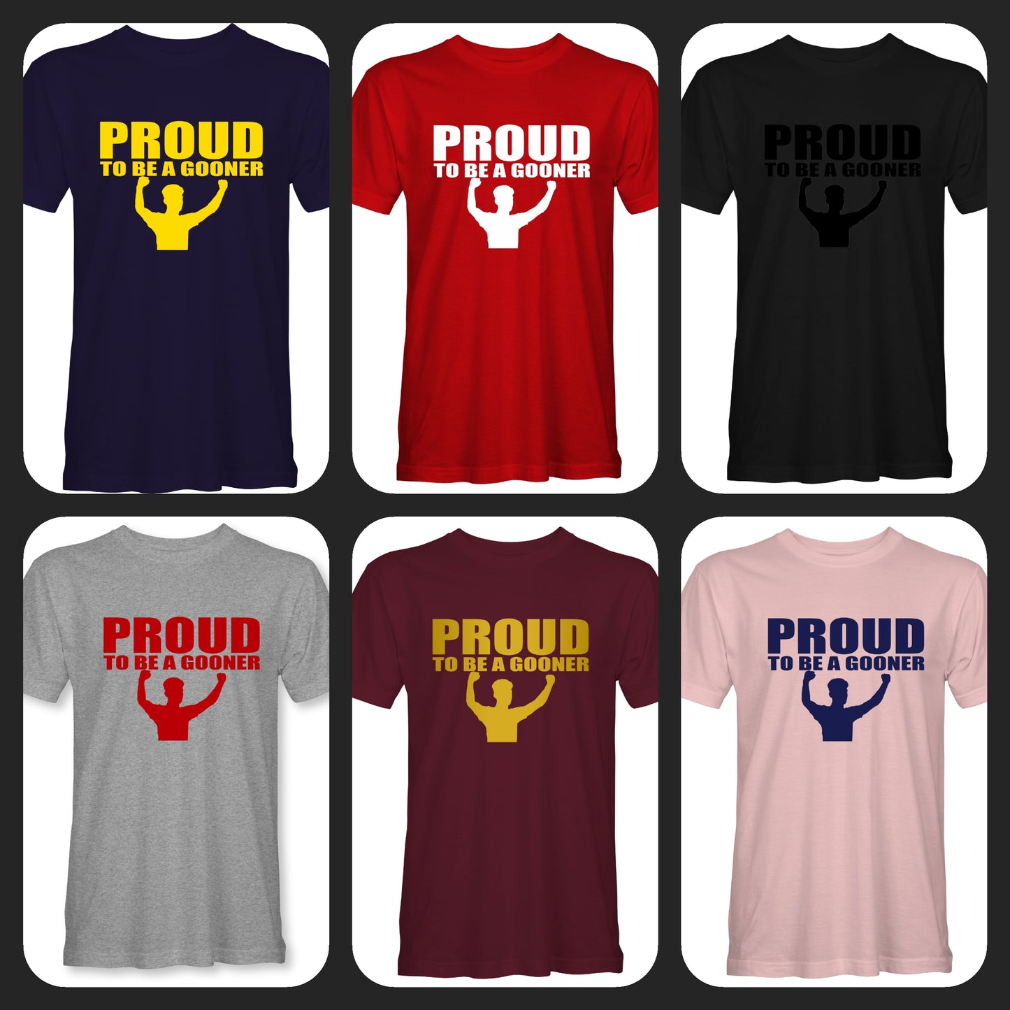 Proud To Be A Gooner T-shirts (Tradional-ish Colours)