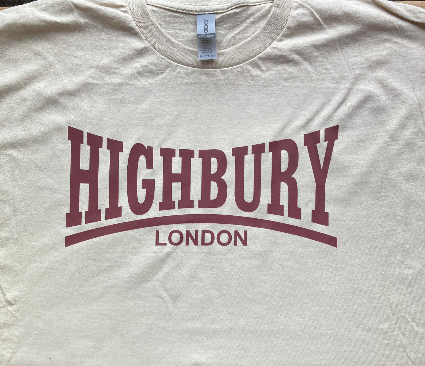 Highbury T-Shirts - White, Sand, Mint, Orange, Bright Green +  Antique Gold