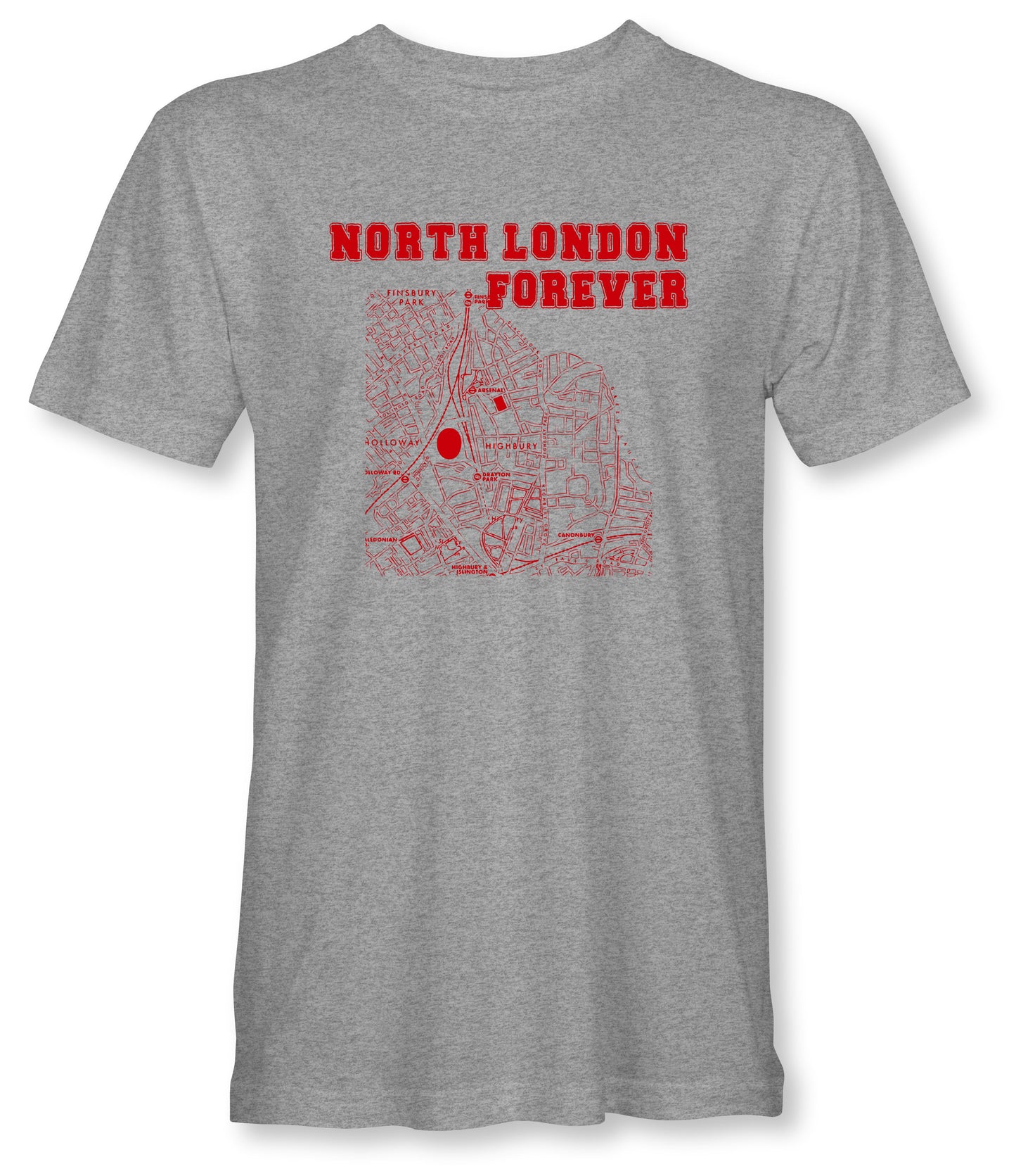 NLF Map T-Shirts - Red, Navy, Green, Pink, Grey, Back