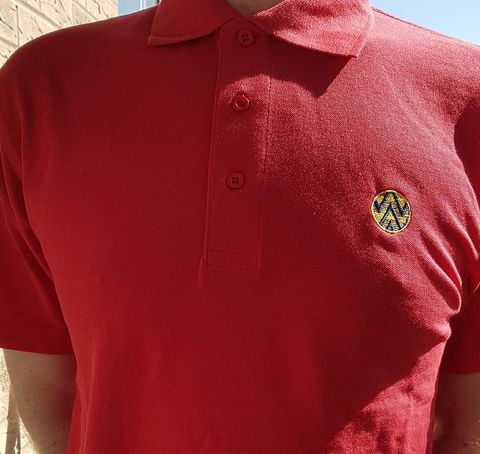 Bruise Banana Logo Polo Shirt - Red and Navy