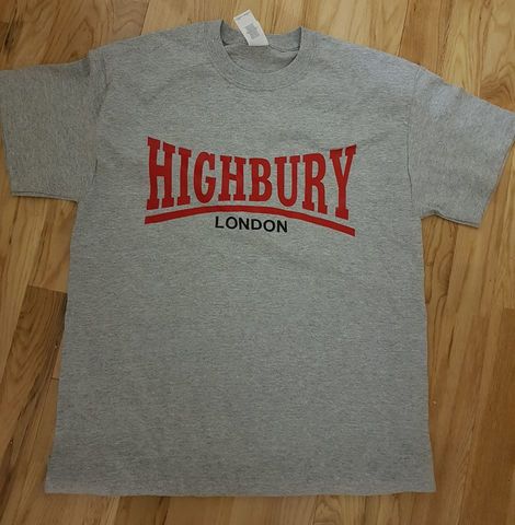 Highbury London T-Shirts - Grey, Black, Navy, Red, Redcurrent