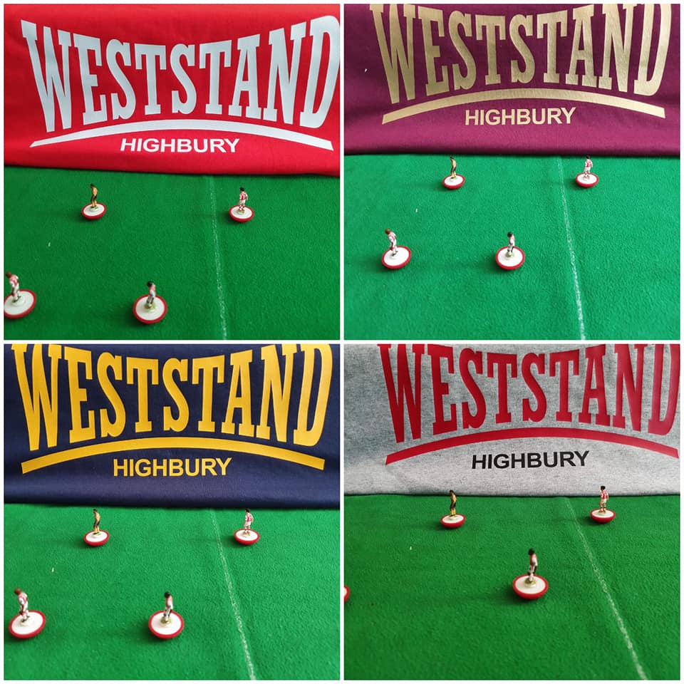 West Stand Highbury T-Shirts - Grey, Navy, Red, Redcurrent