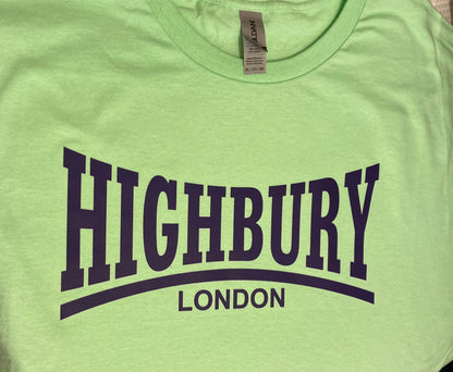 Highbury T-Shirts - White, Sand, Mint, Orange, Bright Green +  Antique Gold