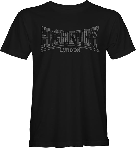 Highbury Black on Black - T-Shirt