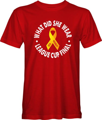 What Did She Wear ?? 2026 Tshirts (Red or Navy)