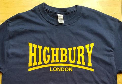 Highbury London T-Shirts - Grey, Black, Navy, Red, Redcurrent