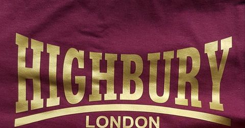 Highbury London T-Shirts - Grey, Black, Navy, Red, Redcurrent