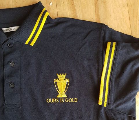 Ours is Gold Polo Shirt - Navy and Yellow