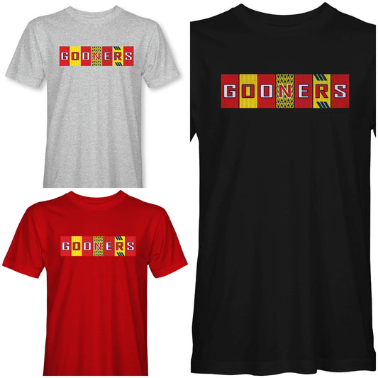 Gooners Kit T-shirts - Red, White, Black, Grey, Green and Navy